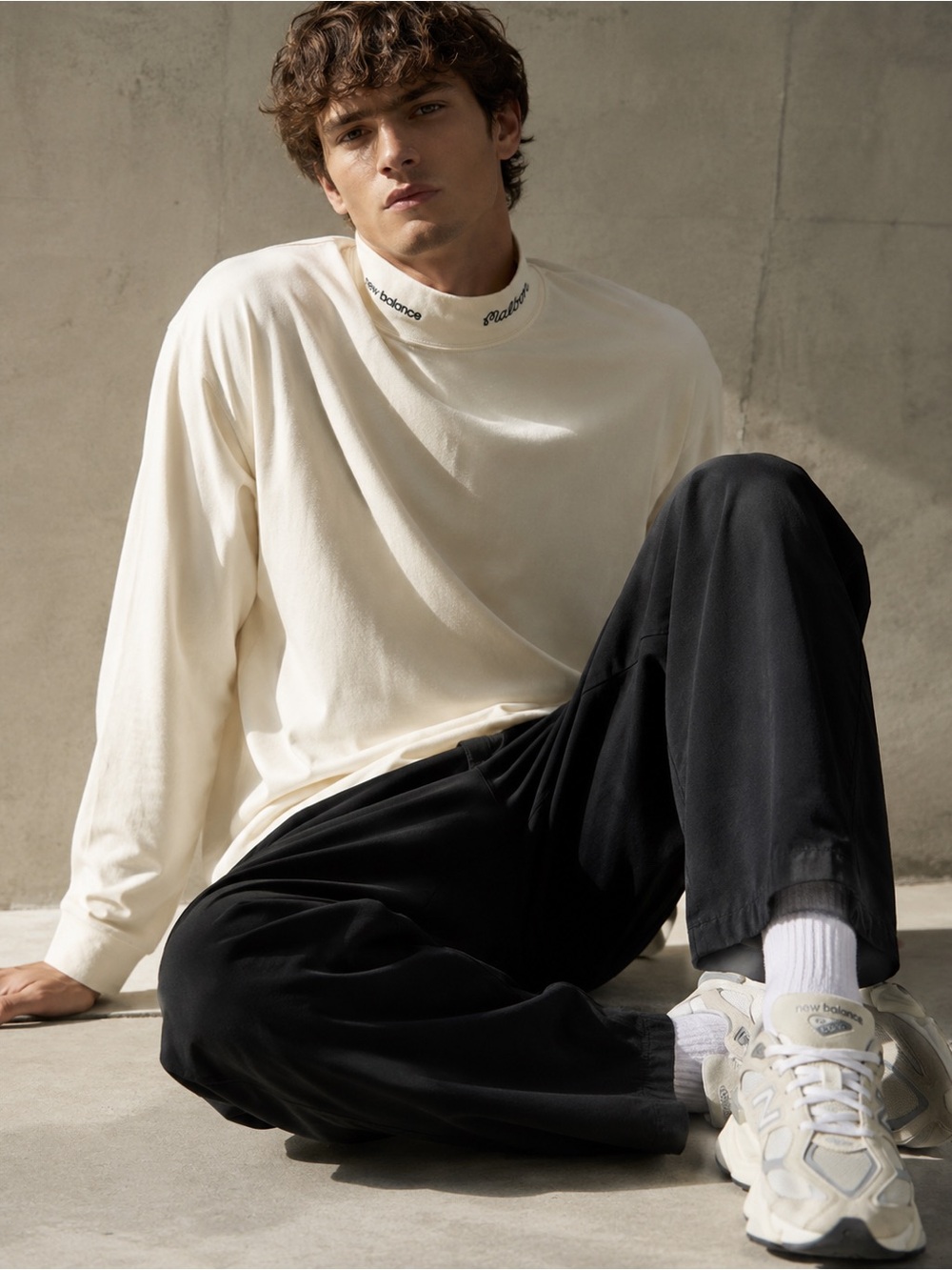 Vinatge Malbron New Balance Mock Neck Long Sleeve Tee | Oversized